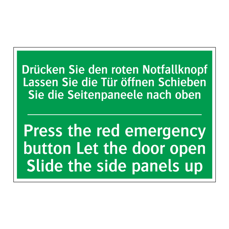 Drücken Sie den roten Notfallknopf /.../ - Press the red emergency button /.../