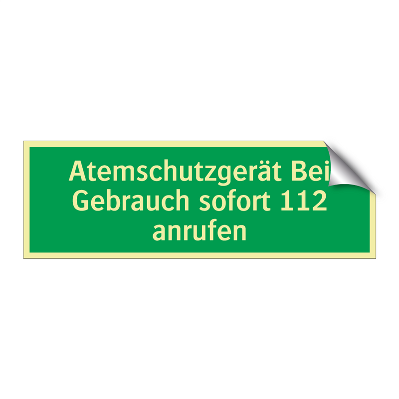 Atemschutzgerät Bei Gebrauch sofort 112 anrufen