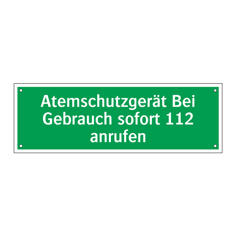 Atemschutzgerät Bei Gebrauch sofort 112 anrufen