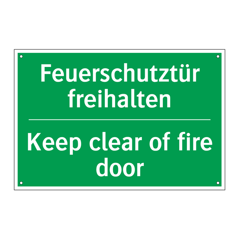 Feuerschutztür freihalten - Keep clear of fire door