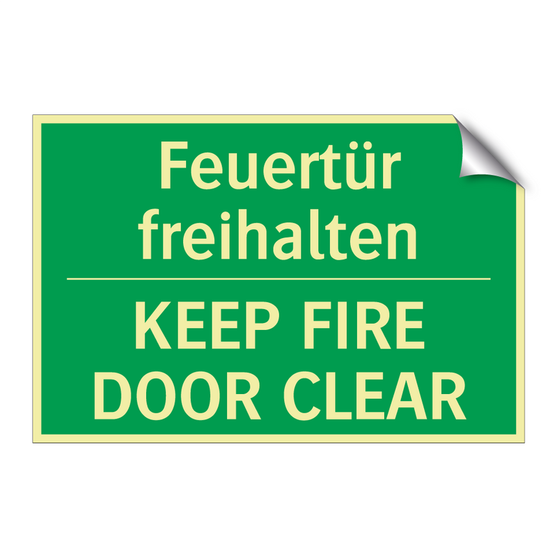 Feuertür freihalten - KEEP FIRE DOOR CLEAR