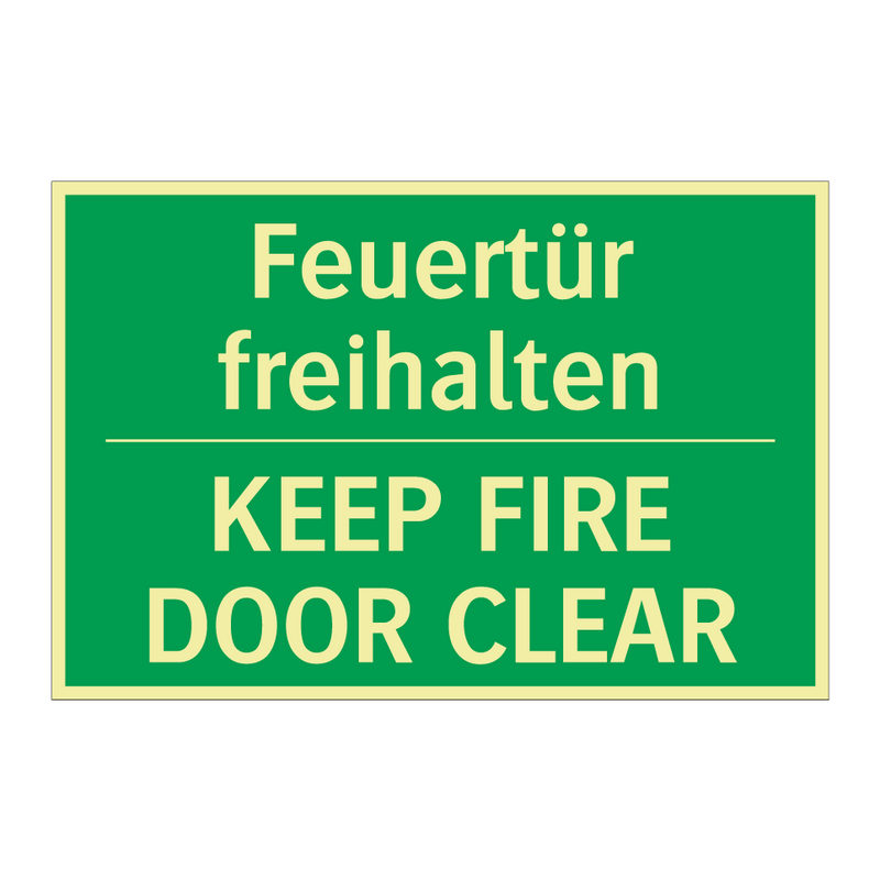 Feuertür freihalten - KEEP FIRE DOOR CLEAR