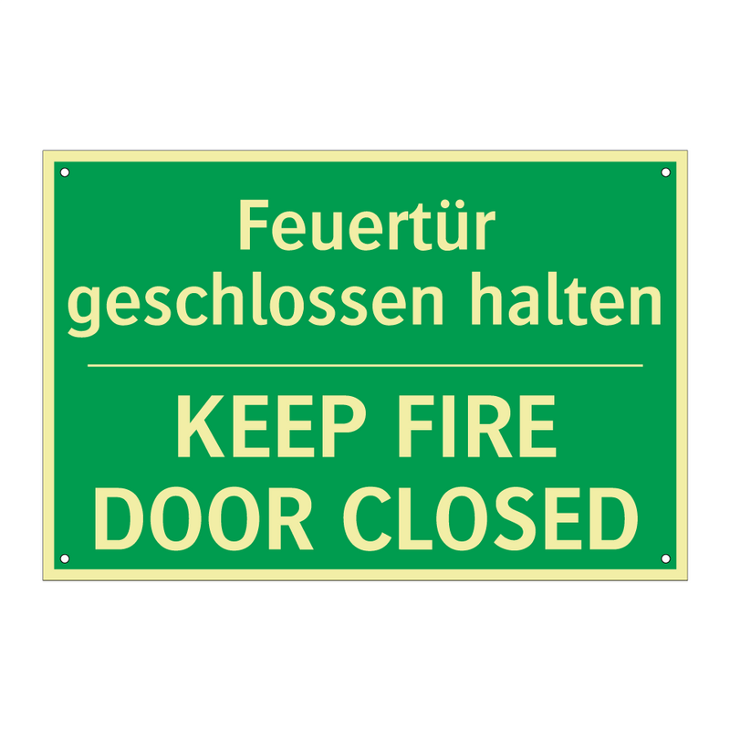 Feuertür geschlossen halten - KEEP FIRE DOOR CLOSED