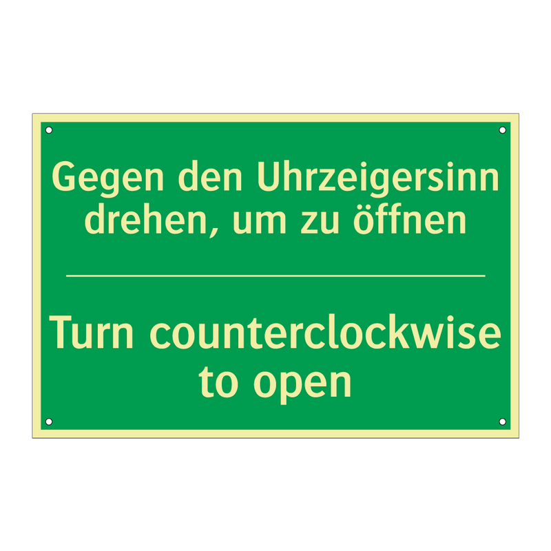 Gegen den Uhrzeigersinn drehen, /.../ - Turn counterclockwise to open