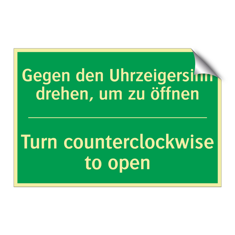 Gegen den Uhrzeigersinn drehen, /.../ - Turn counterclockwise to open