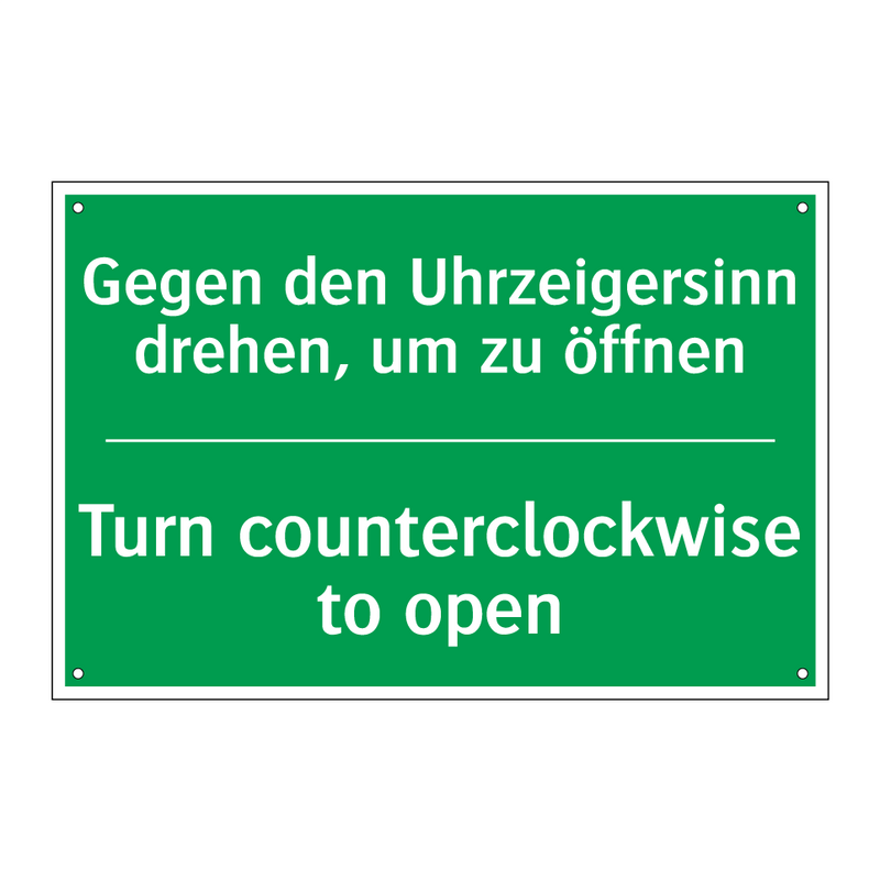 Gegen den Uhrzeigersinn drehen, /.../ - Turn counterclockwise to open