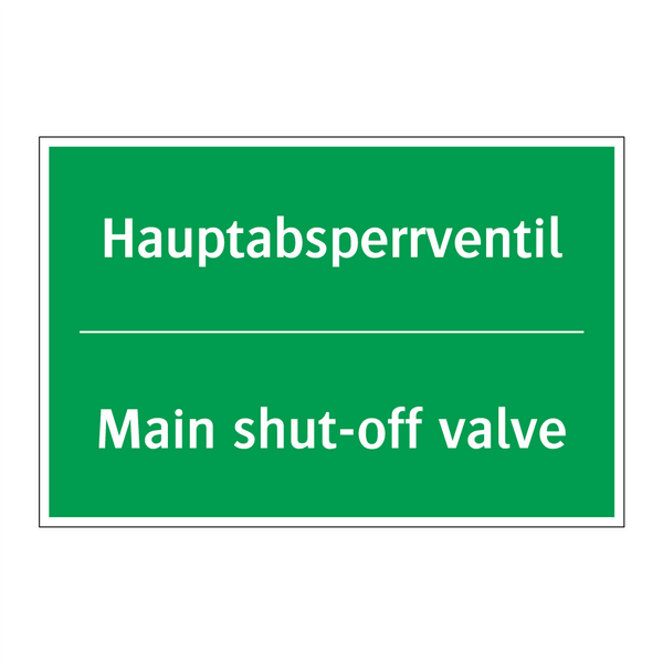 Hauptabsperrventil - Main shut-off valve