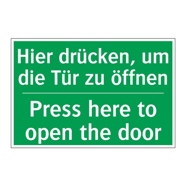 Hier drücken, um die Tür zu öffnen /.../ - Press here to open the door