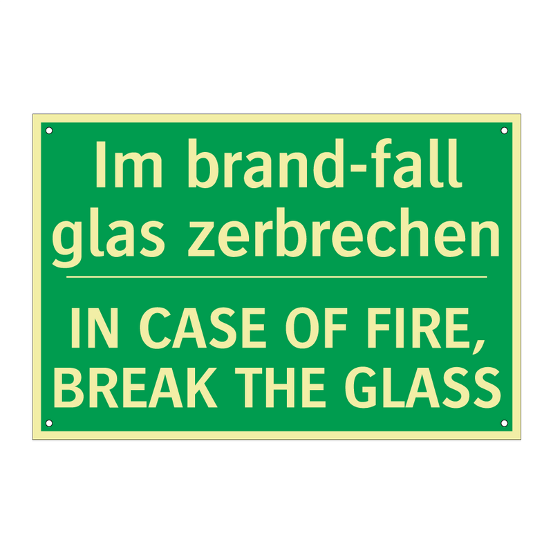 Im brand-fall glas zerbrechen - IN CASE OF FIRE, BREAK THE GLASS /.../