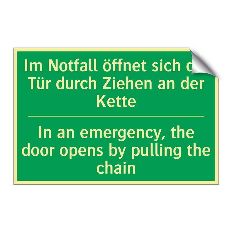 Im Notfall öffnet sich die Tür /.../ - In an emergency, the door opens /.../