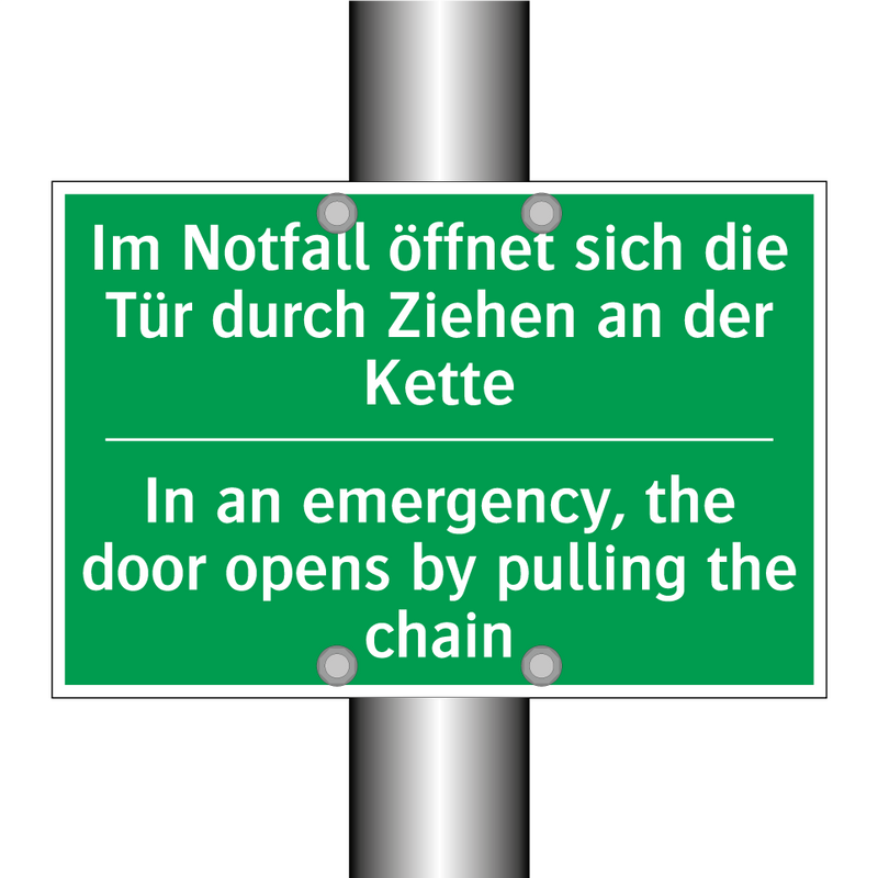 Im Notfall öffnet sich die Tür /.../ - In an emergency, the door opens /.../