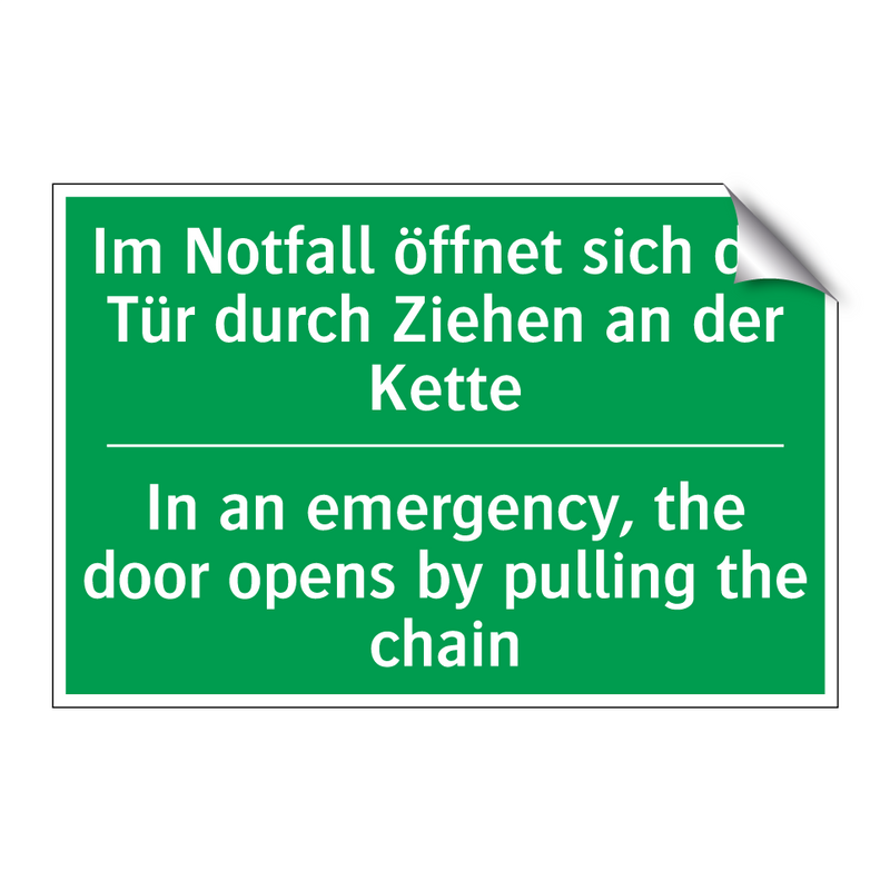 Im Notfall öffnet sich die Tür /.../ - In an emergency, the door opens /.../