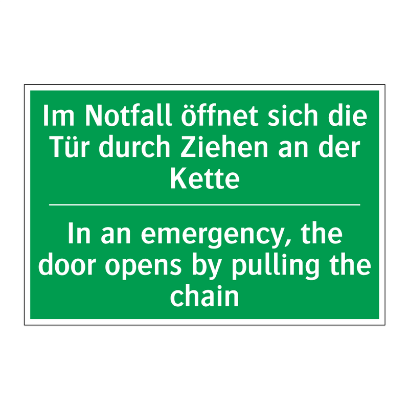 Im Notfall öffnet sich die Tür /.../ - In an emergency, the door opens /.../