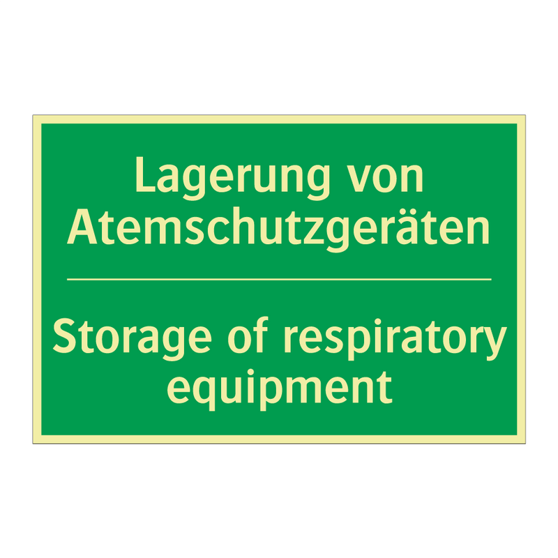 Lagerung von Atemschutzgeräten - Storage of respiratory equipment /.../