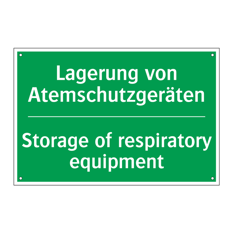 Lagerung von Atemschutzgeräten - Storage of respiratory equipment /.../