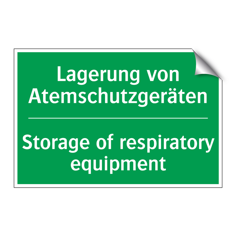 Lagerung von Atemschutzgeräten - Storage of respiratory equipment /.../