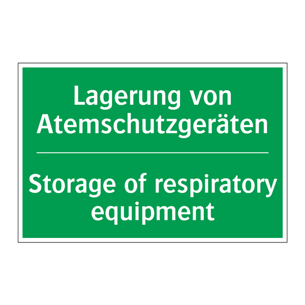 Lagerung von Atemschutzgeräten - Storage of respiratory equipment /.../