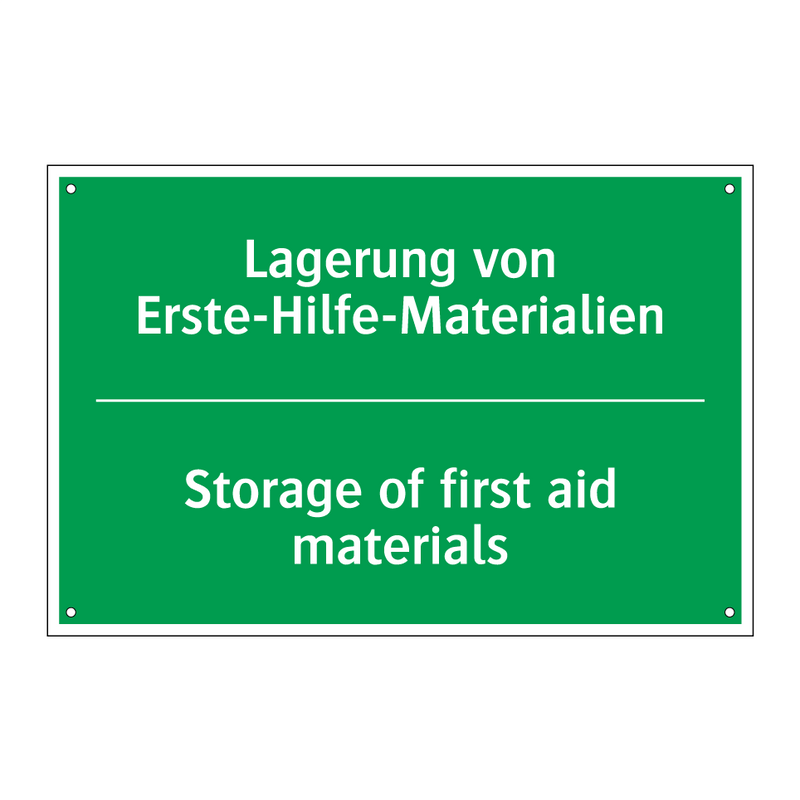 Lagerung von Erste-Hilfe-Materialien /.../ - Storage of first aid materials