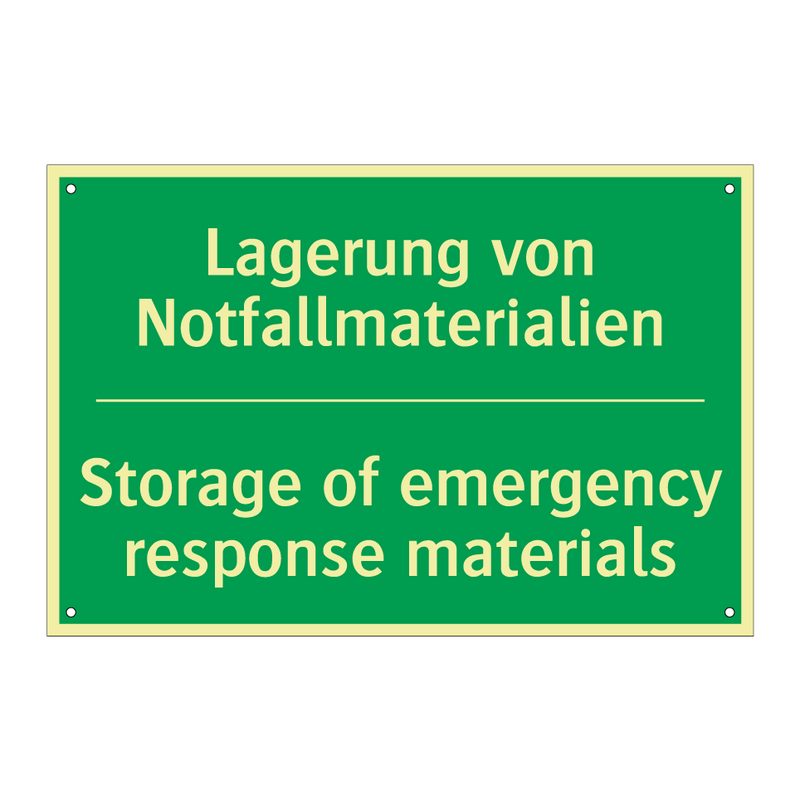 Lagerung von Notfallmaterialien /.../ - Storage of emergency response /.../