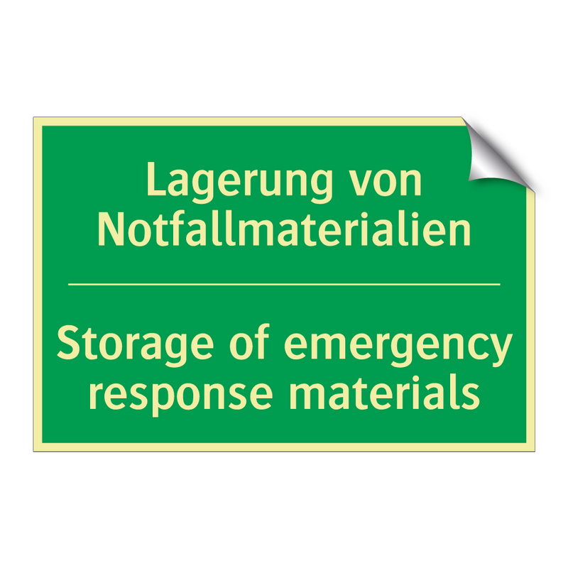 Lagerung von Notfallmaterialien /.../ - Storage of emergency response /.../