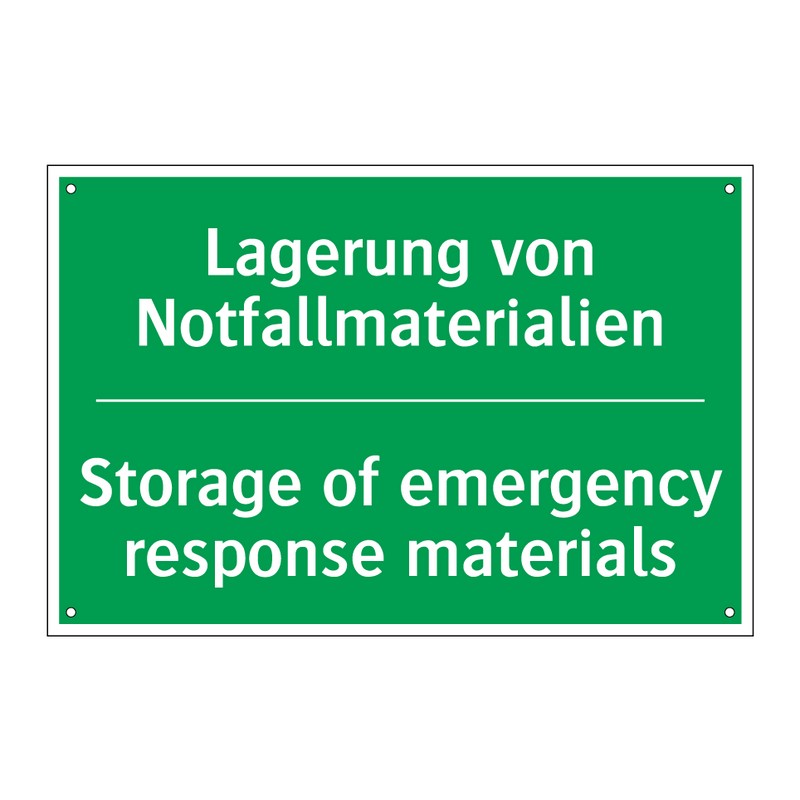 Lagerung von Notfallmaterialien /.../ - Storage of emergency response /.../