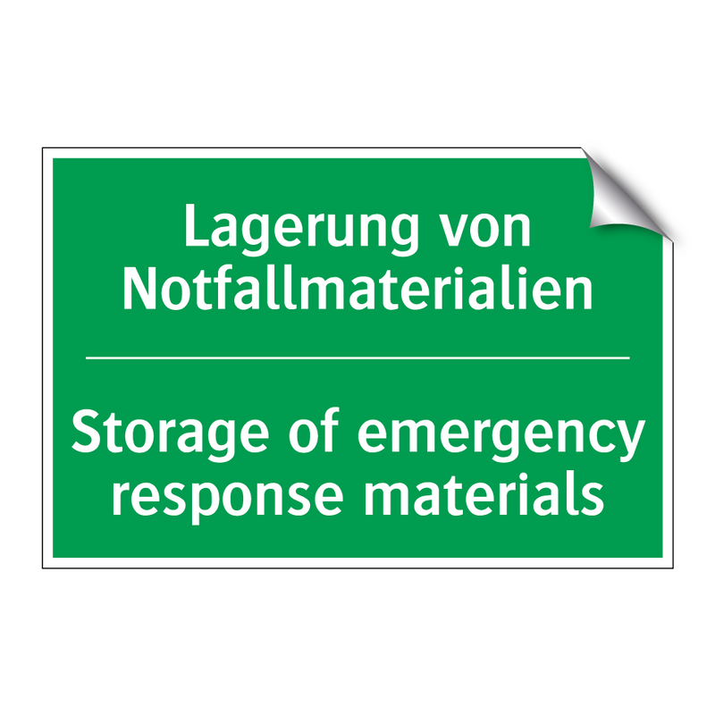 Lagerung von Notfallmaterialien /.../ - Storage of emergency response /.../