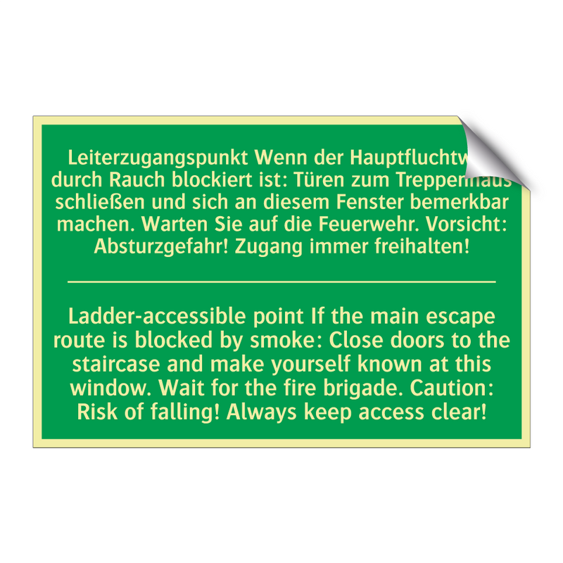 Leiterzugangspunkt Wenn der Hauptfluchtweg /.../ - Ladder-accessible point If the /.../