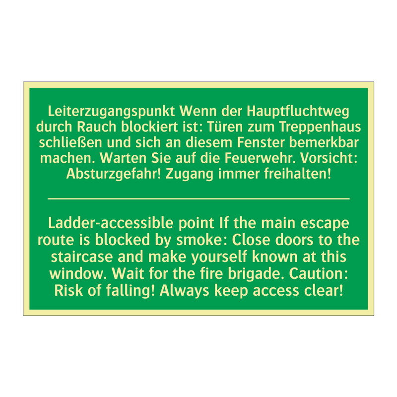 Leiterzugangspunkt Wenn der Hauptfluchtweg /.../ - Ladder-accessible point If the /.../