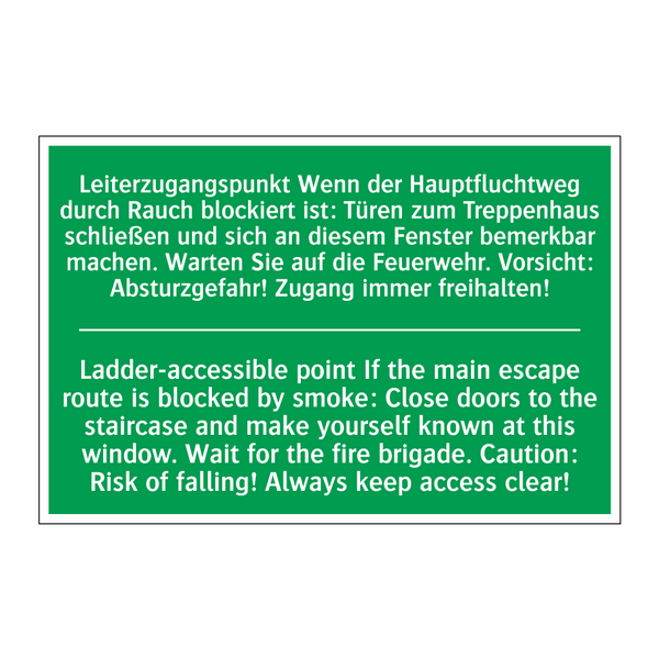 Leiterzugangspunkt Wenn der Hauptfluchtweg /.../ - Ladder-accessible point If the /.../