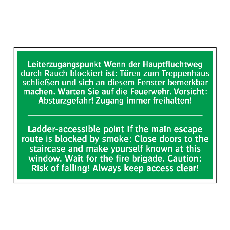 Leiterzugangspunkt Wenn der Hauptfluchtweg /.../ - Ladder-accessible point If the /.../