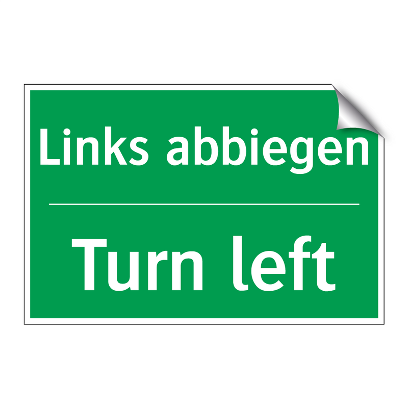 Links abbiegen - Turn left