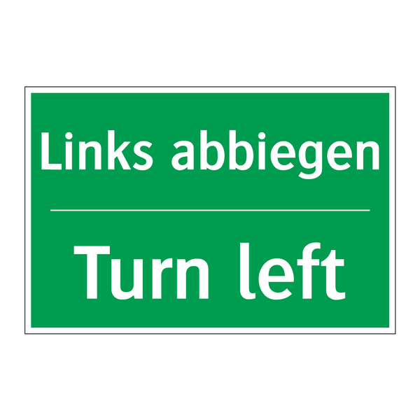 Links abbiegen - Turn left