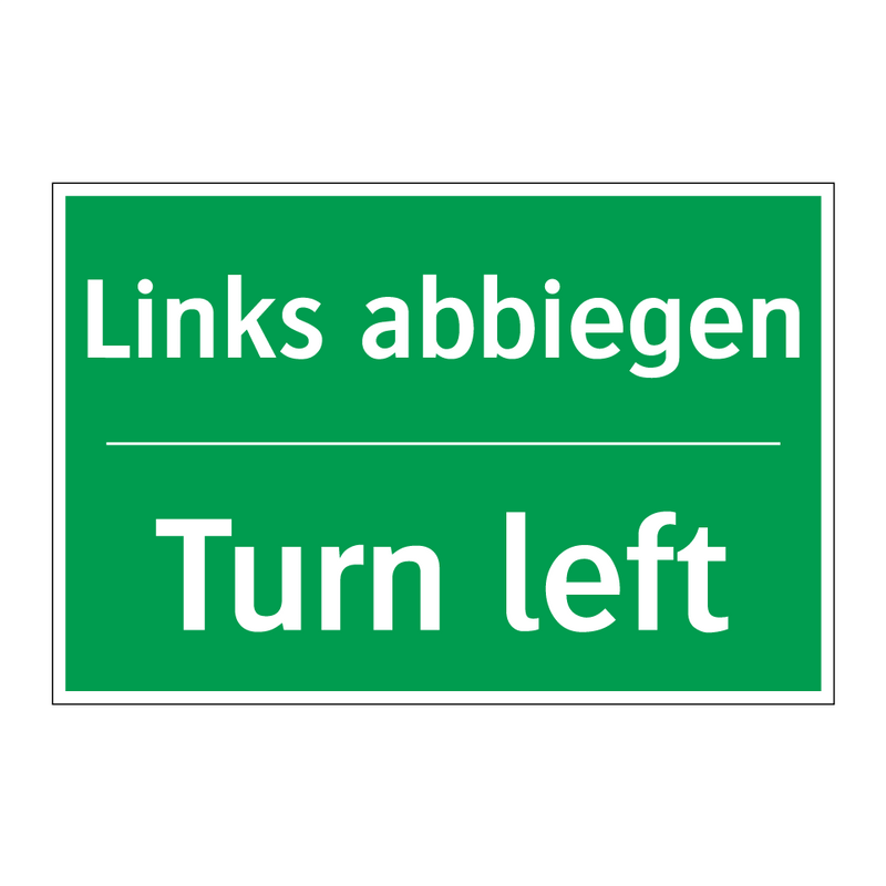 Links abbiegen - Turn left