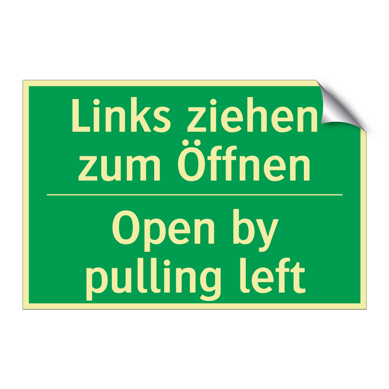 Links ziehen zum Öffnen - Open by pulling left