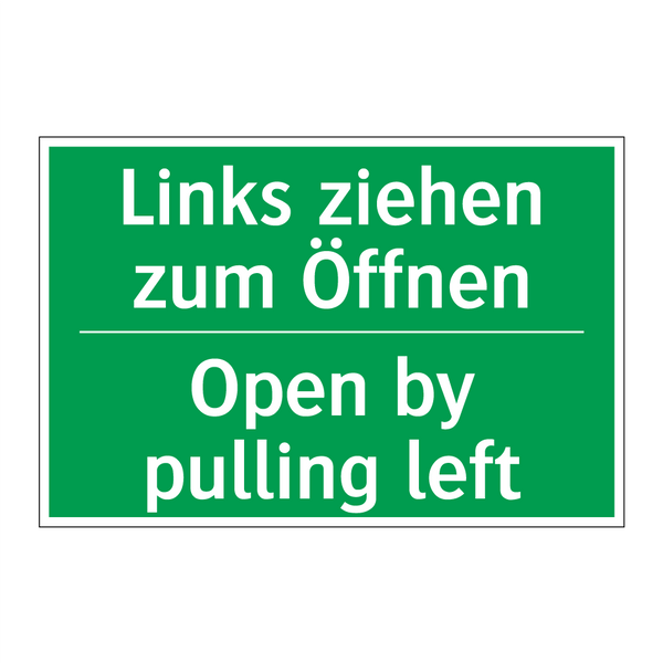 Links ziehen zum Öffnen - Open by pulling left