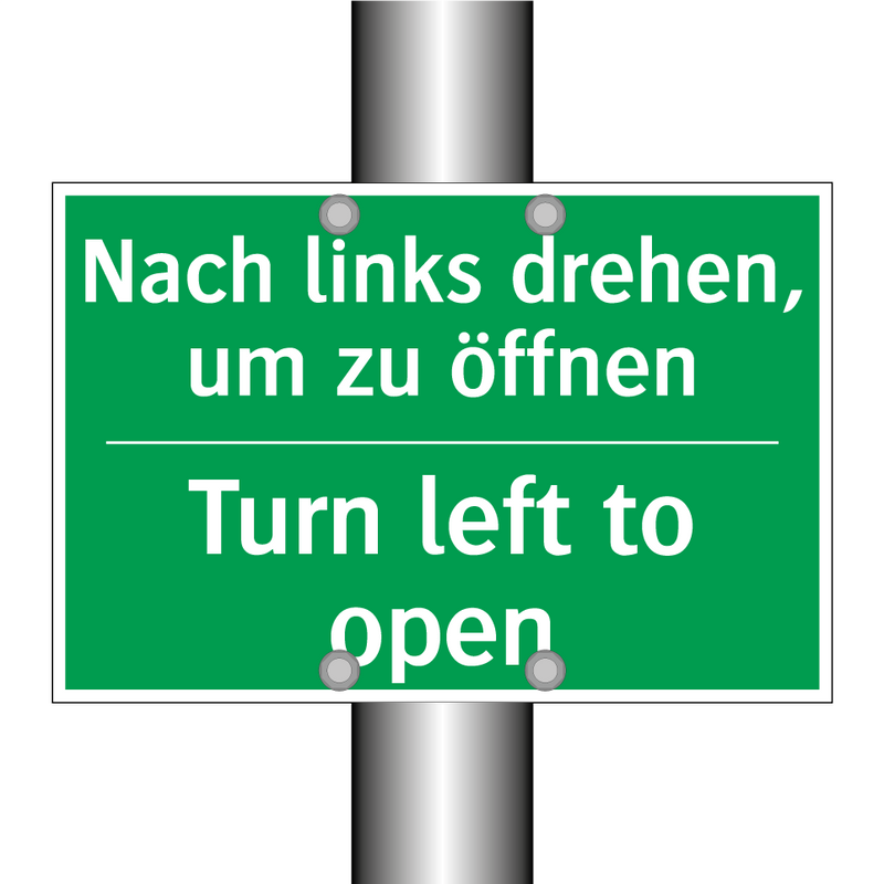 Nach links drehen, um zu öffnen /.../ - Turn left to open