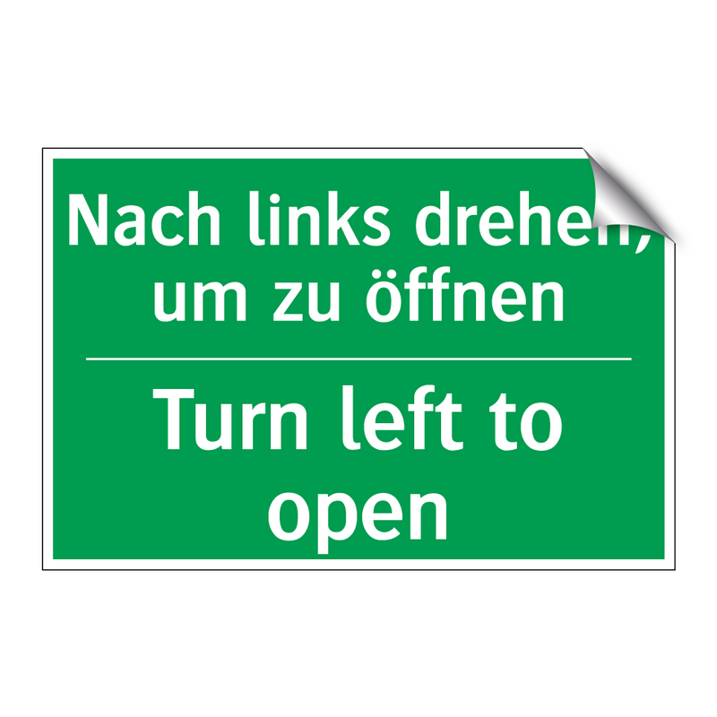 Nach links drehen, um zu öffnen /.../ - Turn left to open