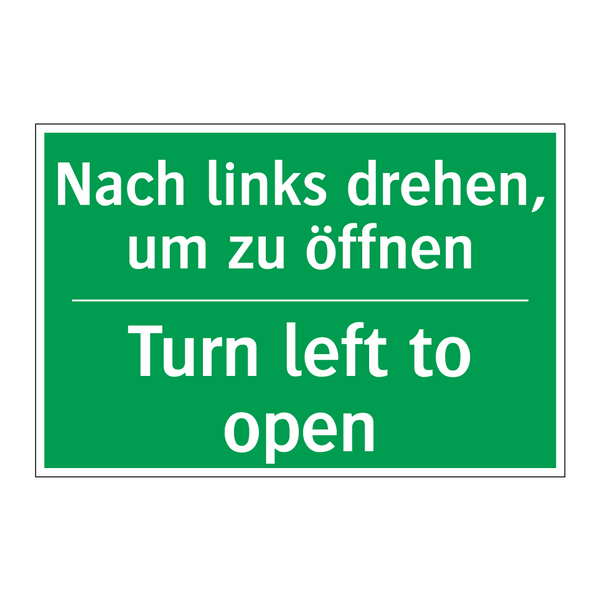 Nach links drehen, um zu öffnen /.../ - Turn left to open