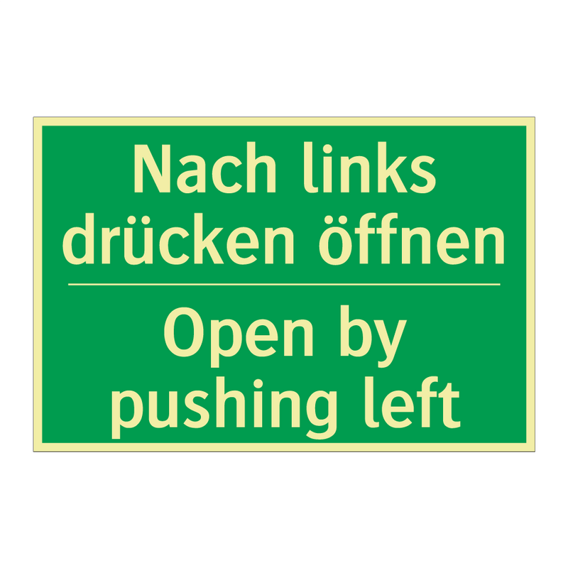 Nach links drücken öffnen - Open by pushing left