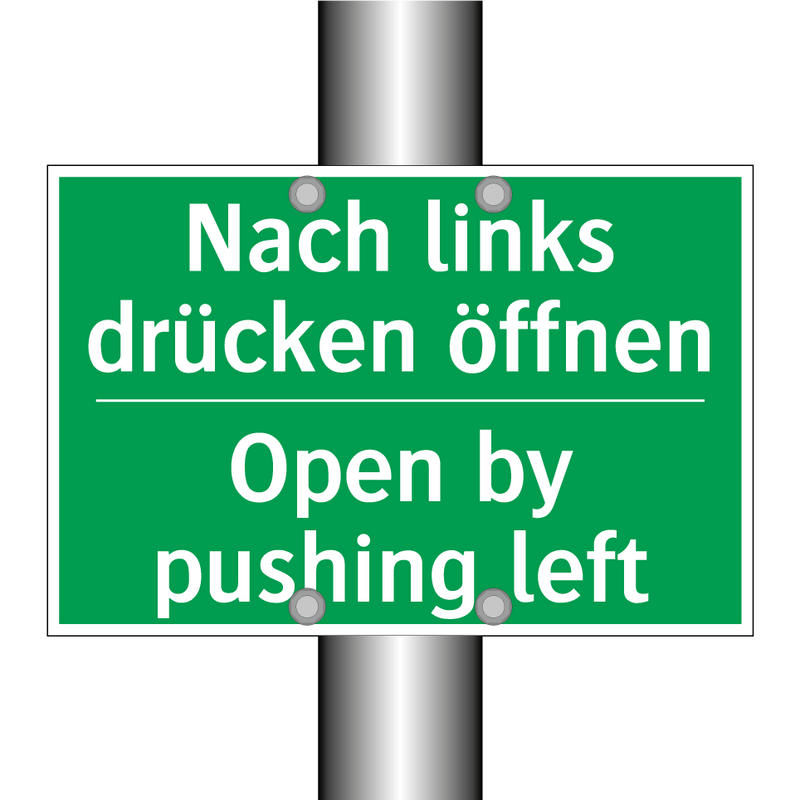 Nach links drücken öffnen - Open by pushing left