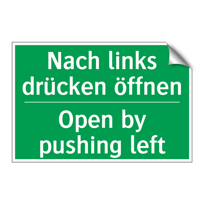 Nach links drücken öffnen - Open by pushing left