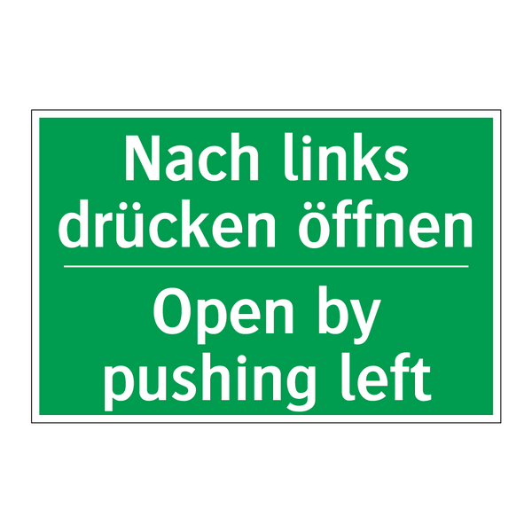 Nach links drücken öffnen - Open by pushing left