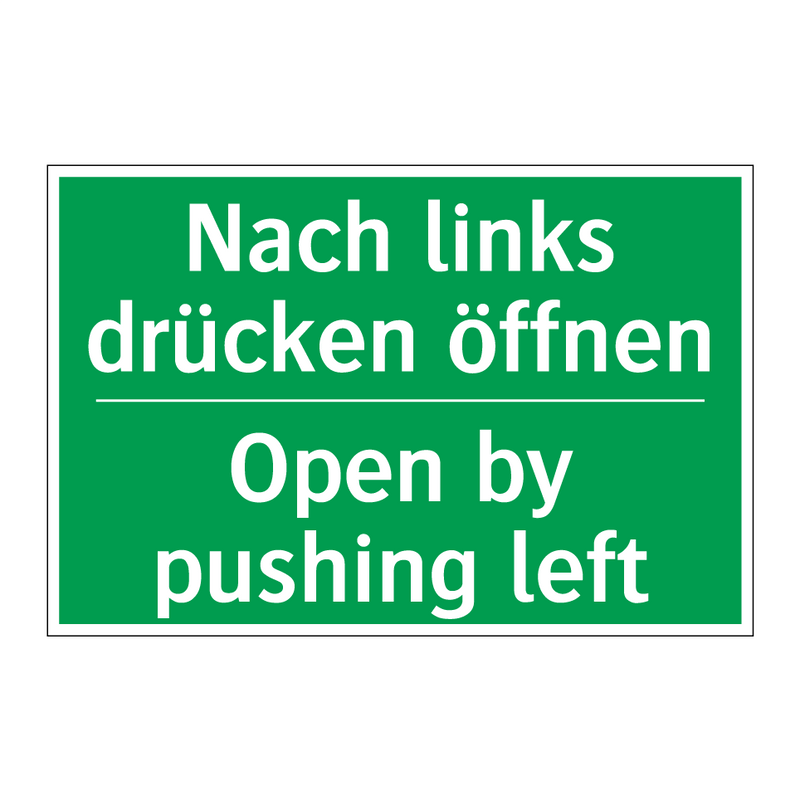 Nach links drücken öffnen - Open by pushing left