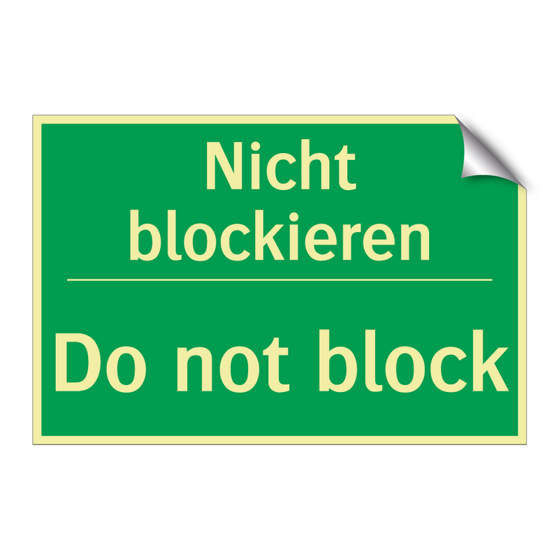 Nicht blockieren - Do not block