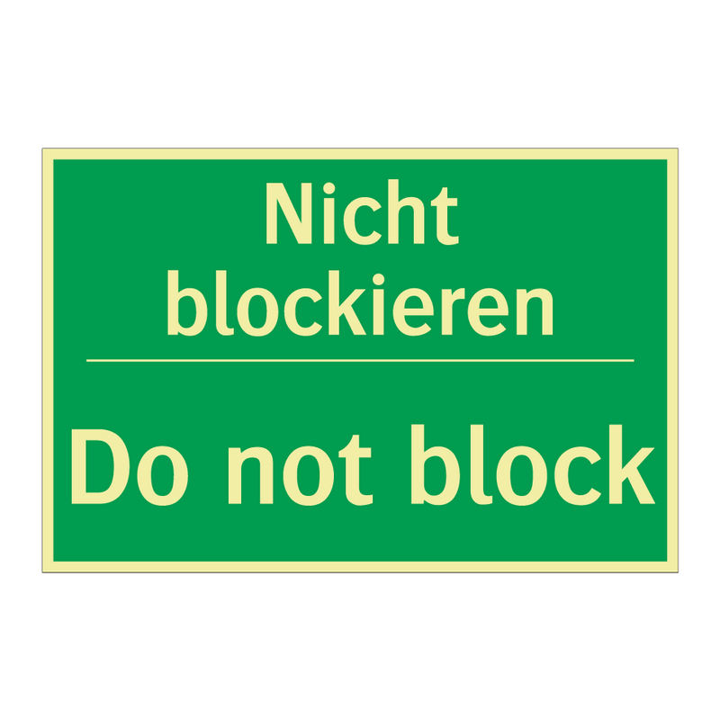 Nicht blockieren - Do not block