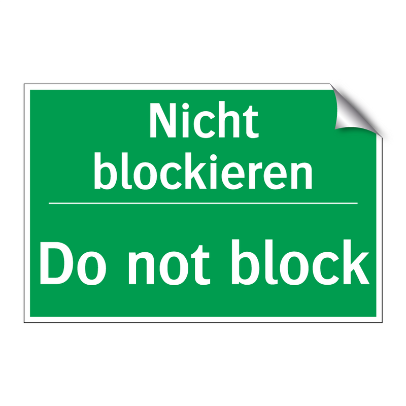 Nicht blockieren - Do not block