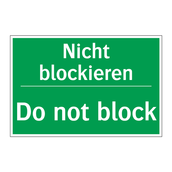 Nicht blockieren - Do not block