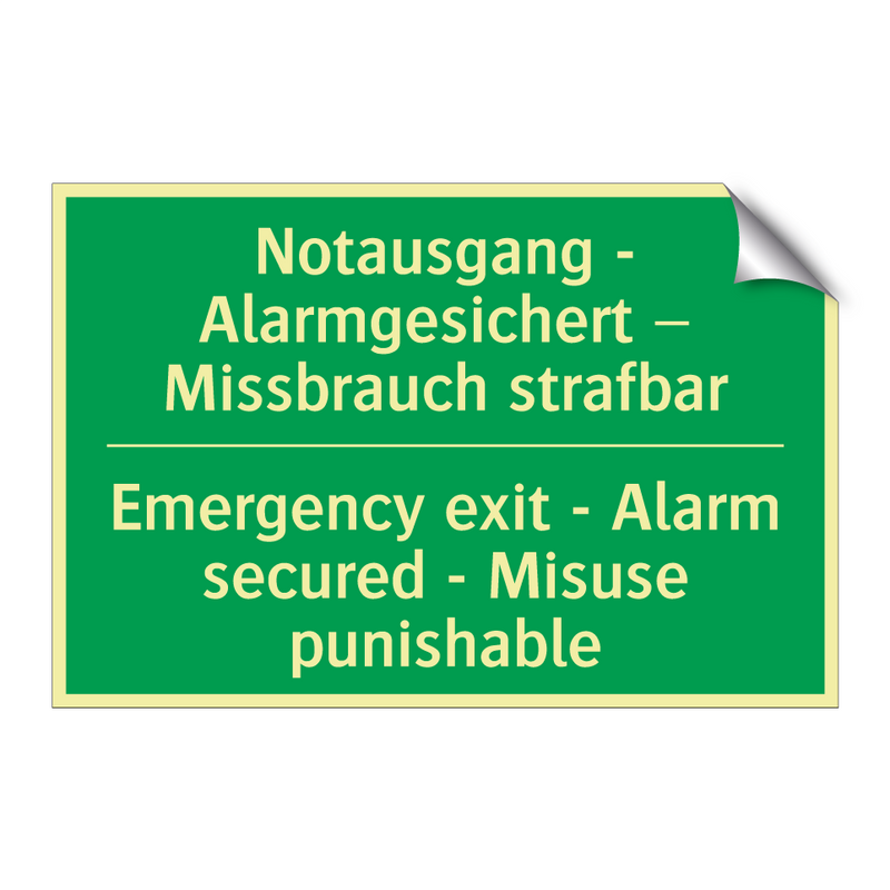 Notausgang - Alarmgesichert – /.../ - Emergency exit - Alarm secured /.../