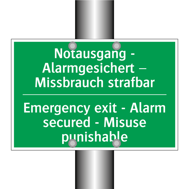 Notausgang - Alarmgesichert – /.../ - Emergency exit - Alarm secured /.../