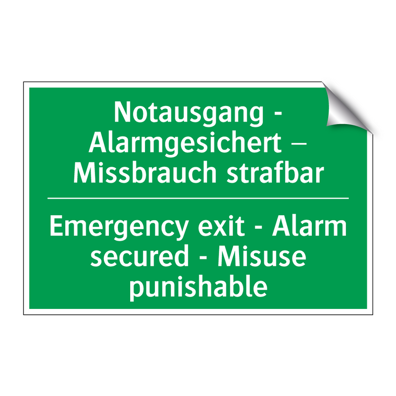 Notausgang - Alarmgesichert – /.../ - Emergency exit - Alarm secured /.../